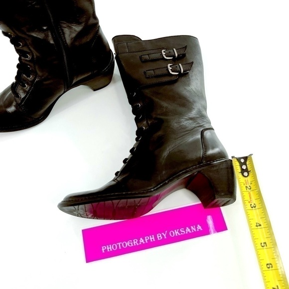 STUART WEITZMAN BLACK LACE UP BOOTS Size 7 M - Picture 7 of 14